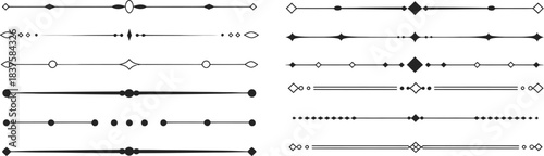 Collection of Abstract Graphic Line Dividers and Ornaments