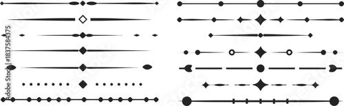 Set of ornamental lines, dividers, and separators for design elements