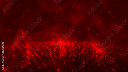 Intense Red Energy Particles Shooting Upward Abstract Background