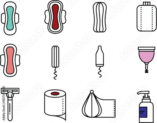 Doctor with medical icons, healthcare professional illustration, syringe, stethoscope, blood bag, first aid kit, heart monitor, IV drip, wellness concept vector art