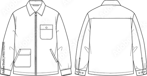 Unisex Long Sleeve Workwear Jacket Technical