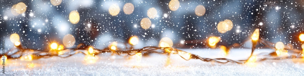 Fototapeta premium Captivating Winter Nights Filled with Snowflakes and Radiance