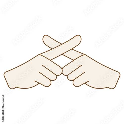 バツ印を示すハンドポーズのイラスト素材