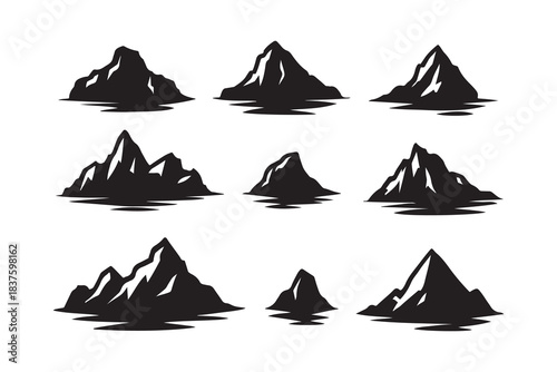 glacial glacier silhouette bundle collections