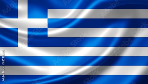 Elegant patriotic backdrop with flowing blue and white Greek flag - perfect for travel promotions, cultural events, and national pride campaigns