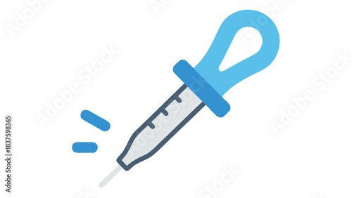 Blue Eyedropper Dispensing Liquid Against A Black Background With Subtle Motion Blur Effect Representing Medical Or Scientific Application