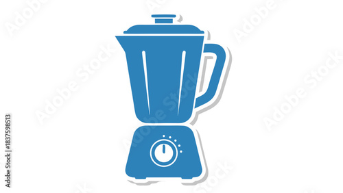 Blue Blender Icon on Black Background Kitchen Appliance For Smoothies and Shakes Isolated Graphic Design Element