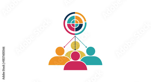Targeting a group of people isolated on business target audience concept marketing strategy customer segmentation