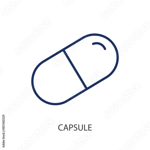 Capsule thin line icons. Original vector illustration.
