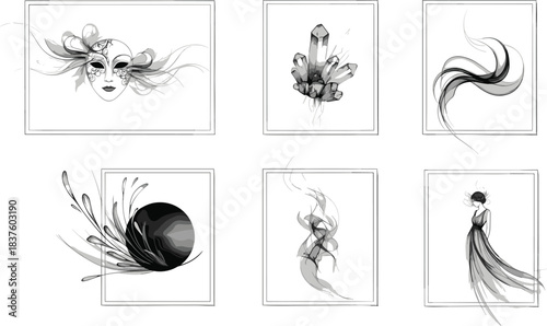 Definitive Oriental Vector Graphic Collection, Featuring Colorful Botanical Elements, Japanese Lanterns, Traditional Frames, Plum Blossom, Bamboo, Cloud Patterns, and Chinese New Year Icons