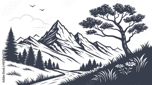 vector illustration of a forest
