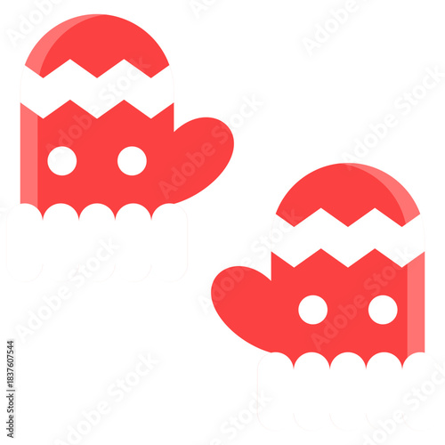 mittens icon illustration design with flat