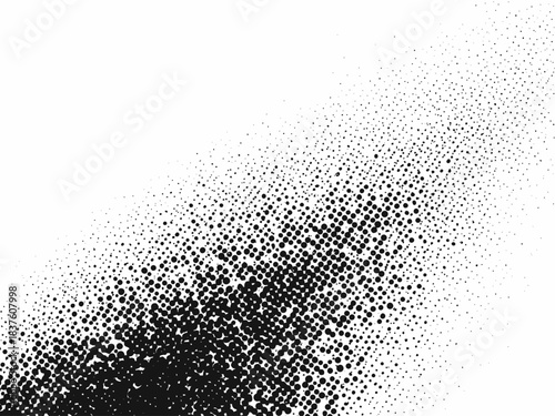 Abstract Halftone Black and White Gradient Dotted Texture Background
