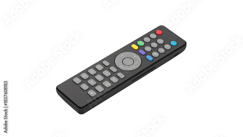 Bild auf Leinwand Modern gray television remote control with colored function buttons