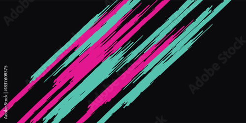 Car sticker wrap banner abstract sporty lines pink blue greenish grunge color combination brush storm thunder modern pattern racing motorsport.