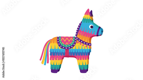 Colorful Donkey Pinata Decoration Festive Bright Colors Traditional Mexican Party Accessory Celebration Fun