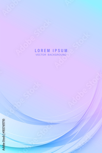 Soft pastel abstract background with pink and blue gradient and flowing curved shapes