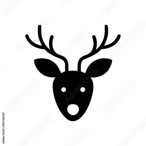 deer head icon or logo isolated sign symbol vector illustration - high quality black style vector icons