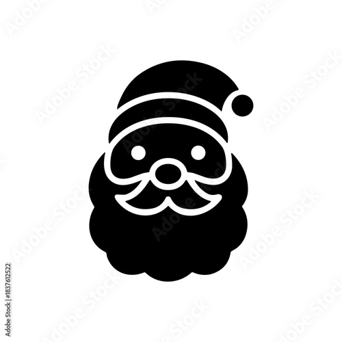 Santa Claus Head  icon or logo isolated sign symbol vector illustration - high quality black style vector icons
