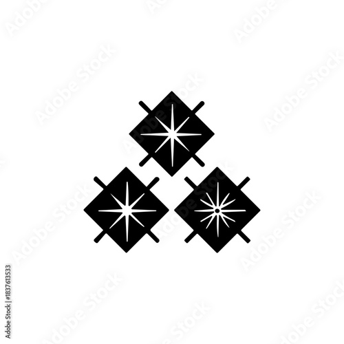 Three Stars  icon or logo isolated sign symbol vector illustration - high quality black style vector icons