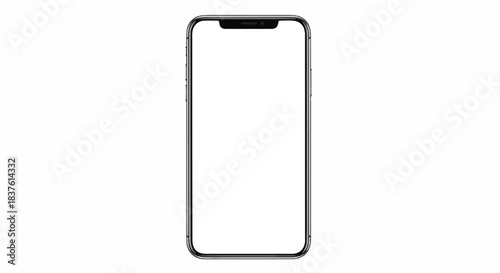 Minimalist Framed Mockup of a Modern Smartphone with Blank White Screen