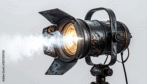 Bright spotlight emits beams of light