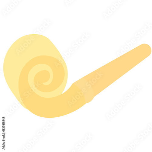 Cute golden party horn icon, great for luxury, elegant celebrations, or illustrating warm, rich, and joyful festive visuals.