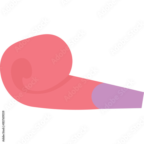 Cute pink party horn icon, ideal for girls’ parties, sweet themes, or illustrating cheerful, romantic, and whimsical celebration visuals.