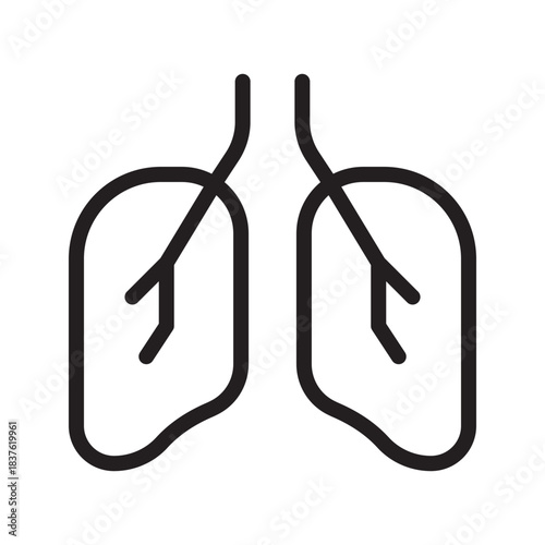 Detailed Lungs Icon Set – Clean Respiratory System Graphics for Medical, Healthcare, Anatomy and Diagnosis