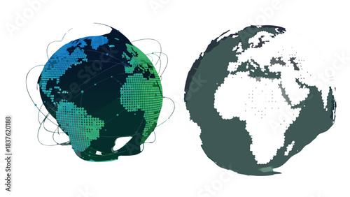 world map on blue background