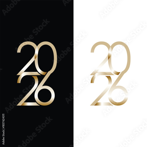 symbol of the year 2026 with a luxurious, elegant, modern concept, which complements each other with gold colors.
