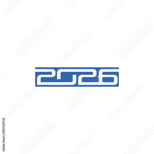 symbol of the year 2026 with a modern technological concept with a masculine infinity shape.