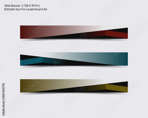 web banner design with futuristic and simple shape