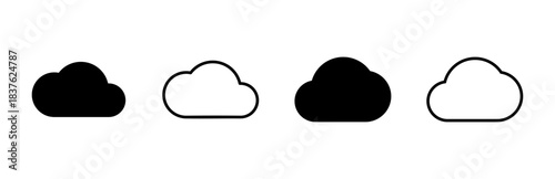Cloud icon set. cloud vector icon