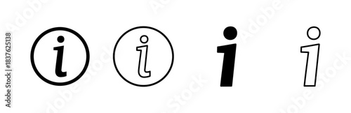 Info sign icon set. about us icon vector. Faq icon