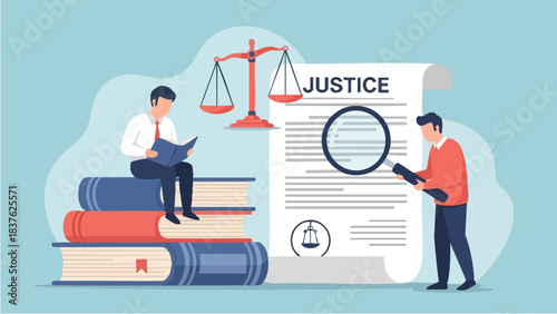 Law and Justice Concept with Legal Documents and Books.
