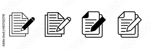 Note icon set. notepad icon vector. edit file. write icon