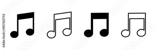 Music icon set. note music icon vector. tone icon