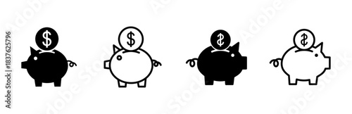 Piggy bank icon vector. piggy money icon
