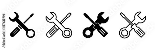 Repair tools icon set. tool icon vector. setting icon vector. Wrench and screwdriver. support, Service