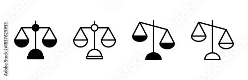 Scales icon set . Law scale icon. Justice sign