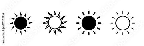 Sun icon set. Brightness Icon vector