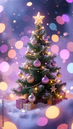 Sparkling Christmas Tree on Christmas Eve