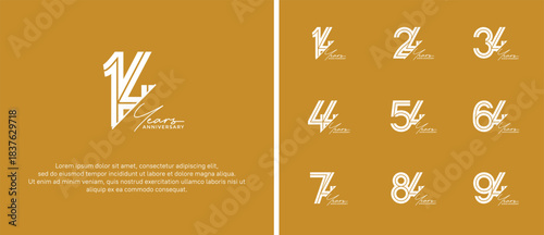 anniversary vector logo set, white color and  handwriting can be use for celebration