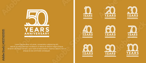 anniversary vector logo set, white color can be use for celebration