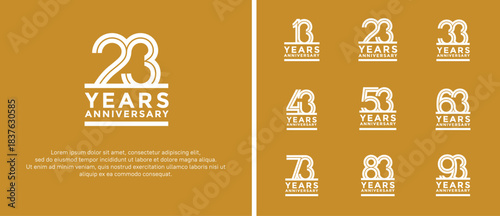 anniversary vector logo set, white color can be use for celebration