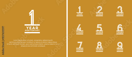 anniversary vector logo set, white color can be use for celebration