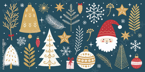 vector Christmas Comprehensive Christmas Vector Pack: Holiday Icons, Ornaments, and Festive Graphics for Seasonal Design