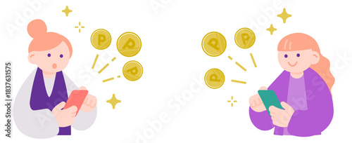 スマホでのポイ活に夢中な女性