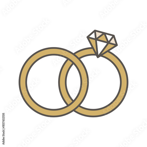 diamond love rings couple tattoo cartoon illustration